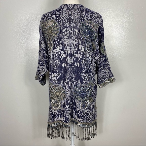 SOFT SURROUNDINGS Emory Cardi SEQUIN FRINGE JACKET EMBROIDERY Cardigan - Picture 5 of 12